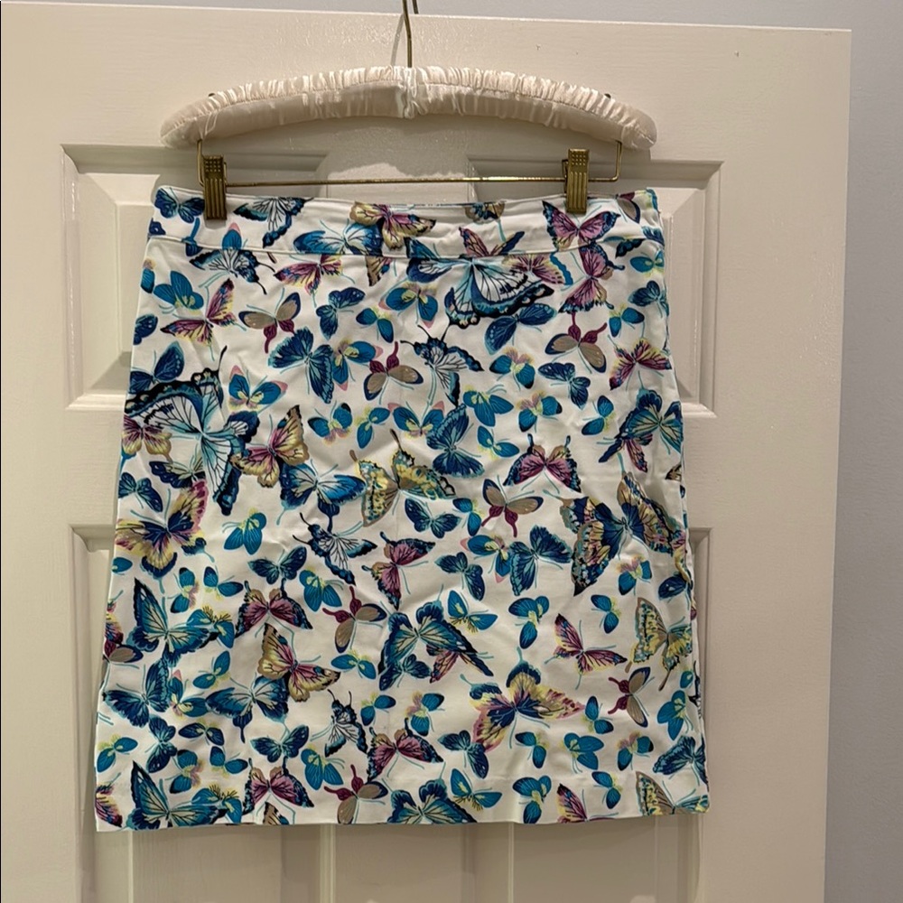 Talbots Multicolor Butterfly Print Pencil Skirt
